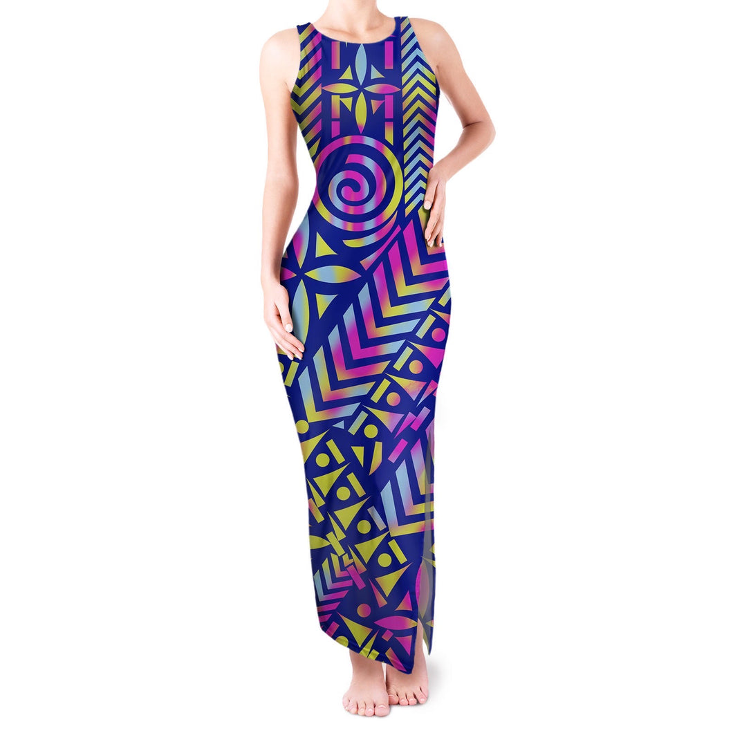 Multicolored Elei long Sleeveless Dress