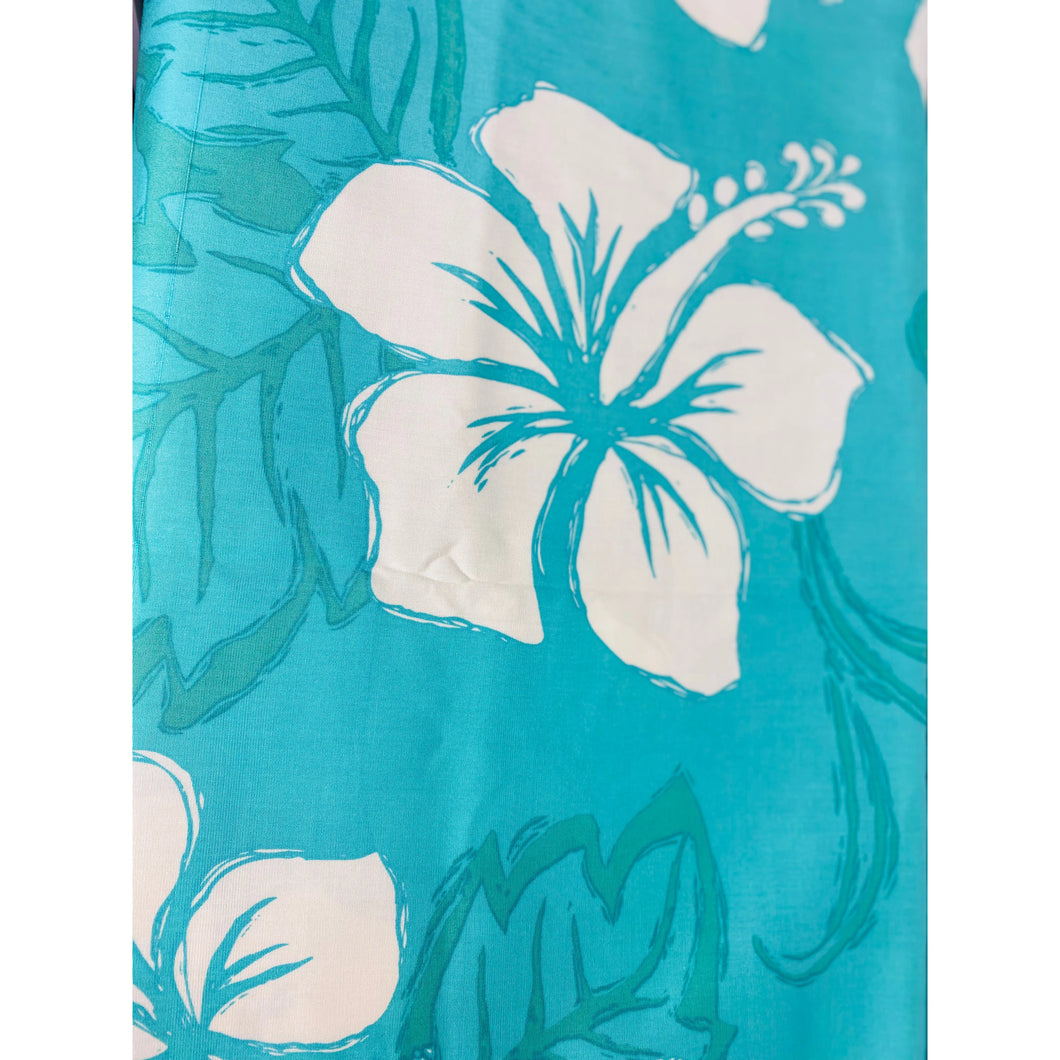 Turquoise Hibiscus Fabric